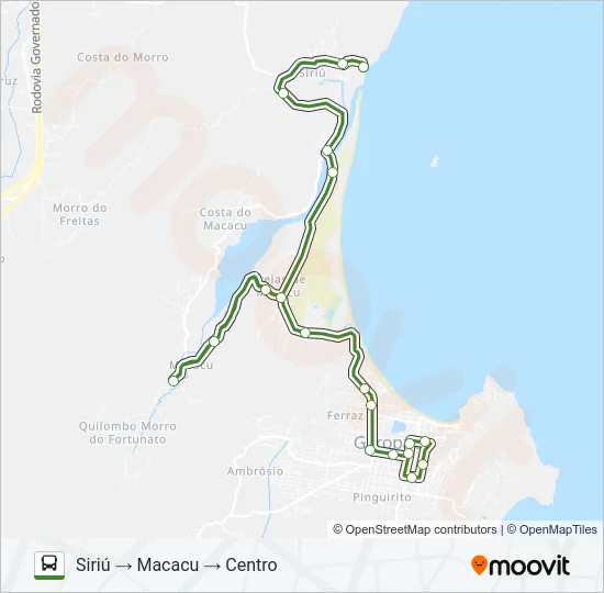MACACU Bus Line Map