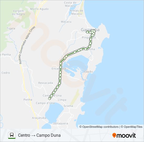 Mapa de CAMPO D'UNA de autobús