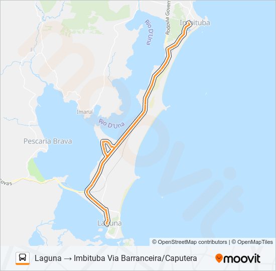 Mapa da linha LAGUNA / IMBITUBA de ônibus