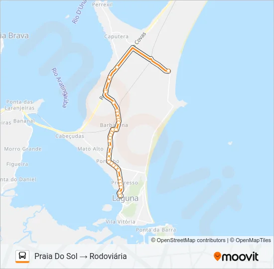 BARBACENA / PRAIA DO SOL Bus Line Map