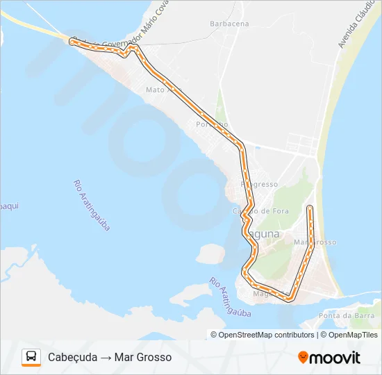 MAR GROSSO/CABEÇUDA VIA CAMPO Bus Line Map