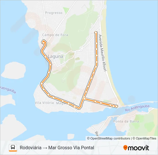 MAR GROSSO/CABEÇUDA VIA CAMPO Bus Line Map