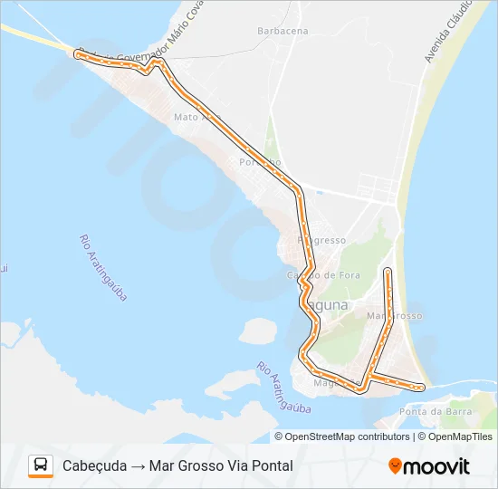 MAR GROSSO/CABEÇUDA VIA CAMPO Bus Line Map