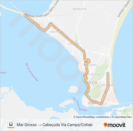 MAR GROSSO/CABEÇUDA VIA CAMPO Bus Line Map