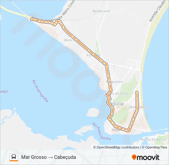 MAR GROSSO/CABEÇUDA VIA BORRACHARIA Bus Line Map