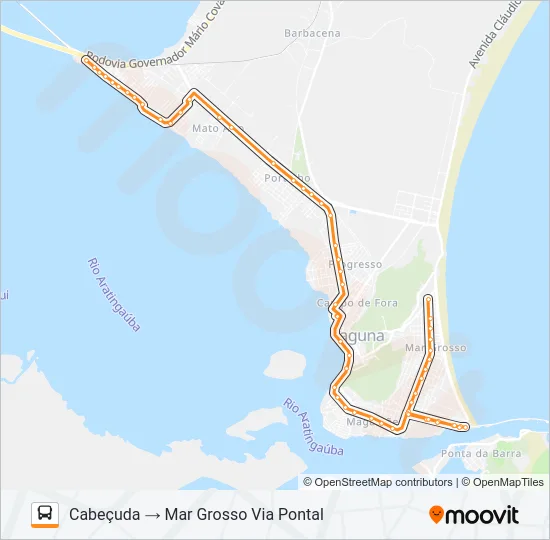 MAR GROSSO/CABEÇUDA VIA BORRACHARIA Bus Line Map