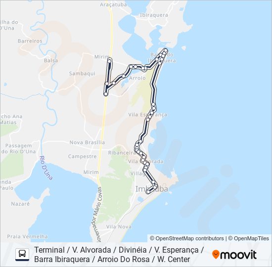 Mapa da linha 203 CIRCULAR BARRA/ARROIO de ônibus