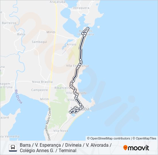 Mapa de 203 CIRCULAR BARRA/ARROIO de autobús