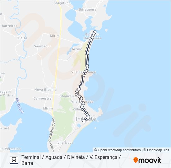 Mapa de 203 CIRCULAR BARRA/ARROIO de autobús