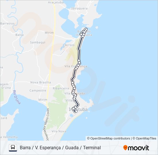 Mapa da linha 203 CIRCULAR BARRA/ARROIO de ônibus