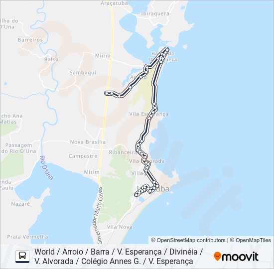 Mapa da linha 203 CIRCULAR BARRA/ARROIO de ônibus