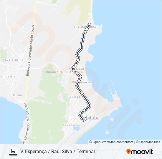 Mapa de 203 CIRCULAR BARRA/ARROIO de autobús