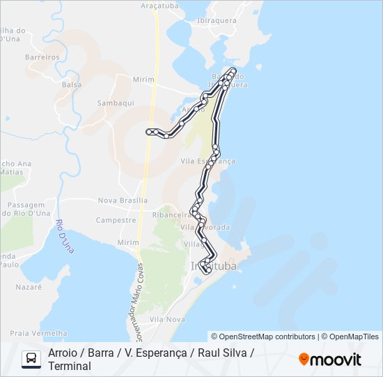 Mapa de 203 CIRCULAR BARRA/ARROIO de autobús