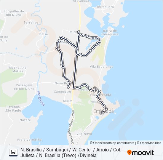 Mapa da linha 203 CIRCULAR BARRA/ARROIO de ônibus