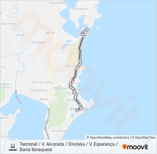 Mapa de 203 CIRCULAR BARRA/ARROIO de autobús