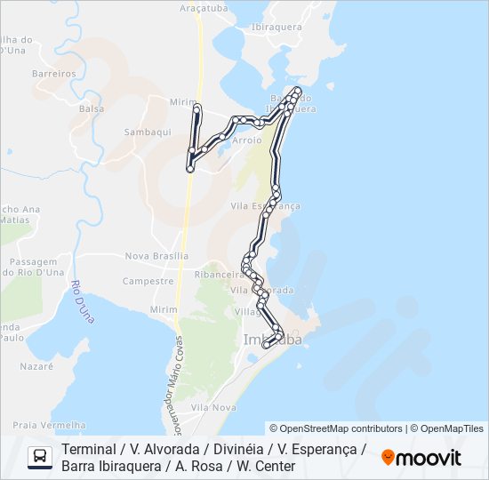 Mapa da linha 203 CIRCULAR BARRA/ARROIO de ônibus