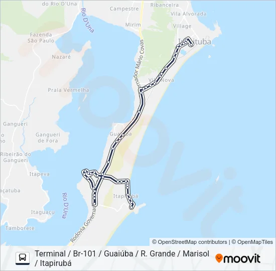 508 ITAPIRUBÁ / ROÇA GRANDE Bus Line Map