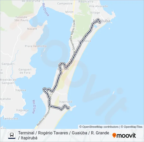 508 ITAPIRUBÁ / ROÇA GRANDE Bus Line Map