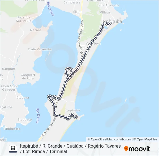 508 ITAPIRUBÁ / ROÇA GRANDE Bus Line Map