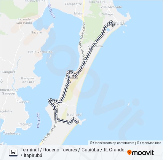 Mapa de 508 ITAPIRUBÁ / ROÇA GRANDE de autobús