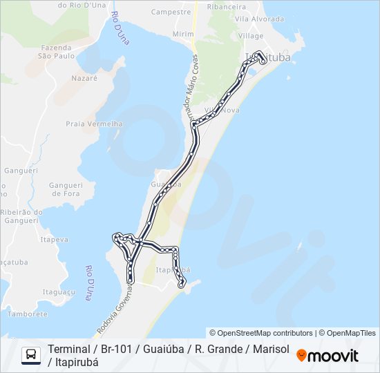 Mapa de 508 ITAPIRUBÁ / ROÇA GRANDE de autobús