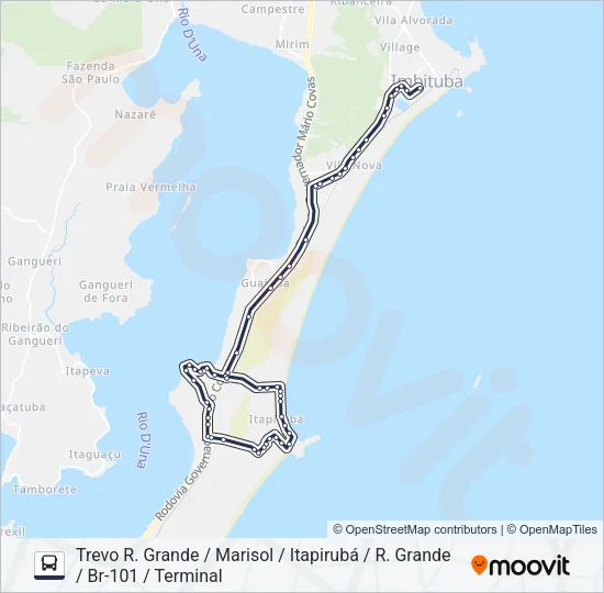 508 ITAPIRUBÁ / ROÇA GRANDE Bus Line Map