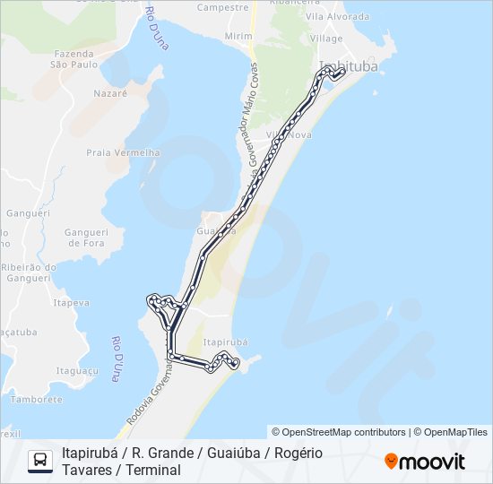 Mapa de 508 ITAPIRUBÁ / ROÇA GRANDE de autobús