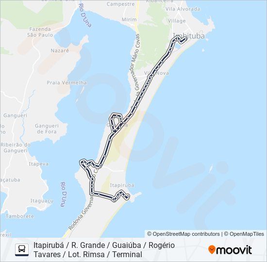 Mapa de 508 ITAPIRUBÁ / ROÇA GRANDE de autobús