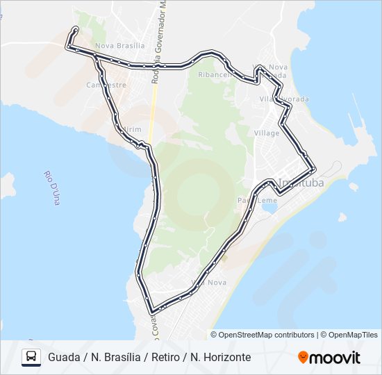 Mapa de 208 NOVA BRASÍLIA VIA DIVINÉIA de autobús