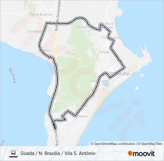 208 NOVA BRASÍLIA VIA DIVINÉIA Bus Line Map