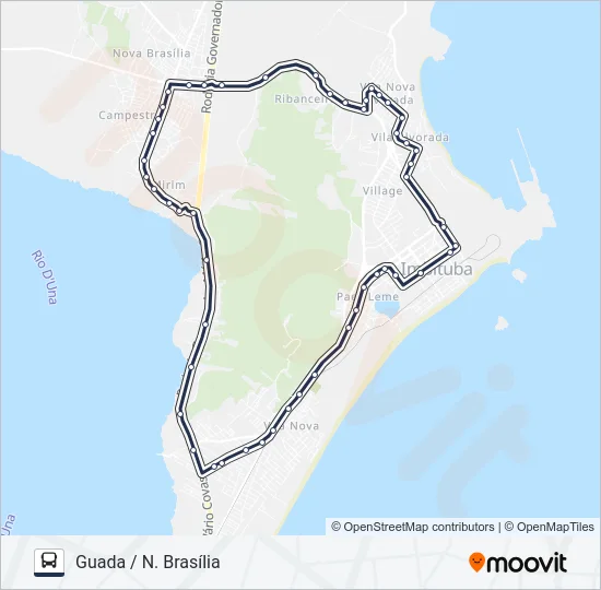 208 NOVA BRASÍLIA VIA DIVINÉIA Bus Line Map