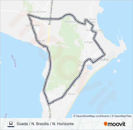 208 NOVA BRASÍLIA VIA DIVINÉIA Bus Line Map