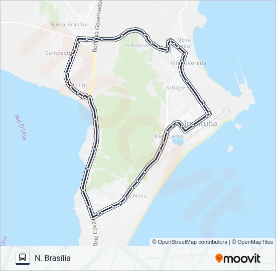 208 NOVA BRASÍLIA VIA DIVINÉIA Bus Line Map