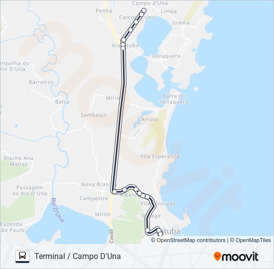 Mapa da linha 509 IBIRAQUERA / PRAIA DO ROSA de ônibus