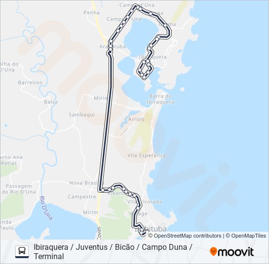 Mapa de 509 IBIRAQUERA / PRAIA DO ROSA de autobús