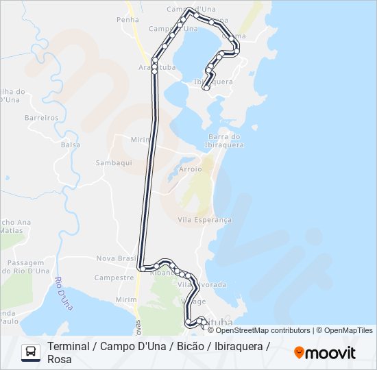 Mapa da linha 509 IBIRAQUERA / PRAIA DO ROSA de ônibus