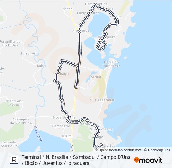 Mapa de 509 IBIRAQUERA / PRAIA DO ROSA de autobús