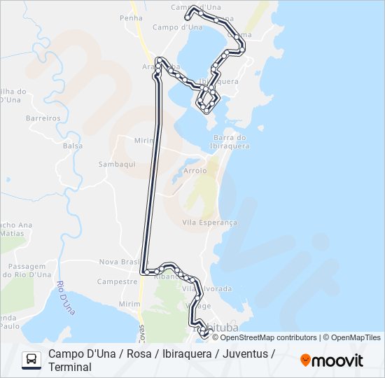 Mapa de 509 IBIRAQUERA / PRAIA DO ROSA de autobús