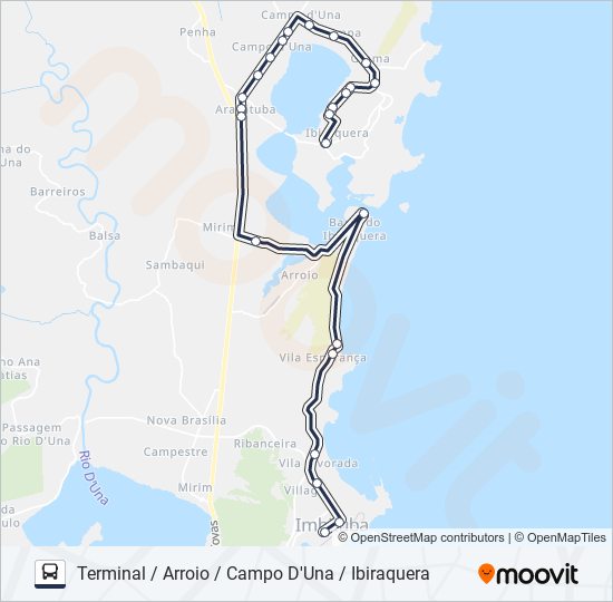 Mapa da linha 509 IBIRAQUERA / PRAIA DO ROSA de ônibus