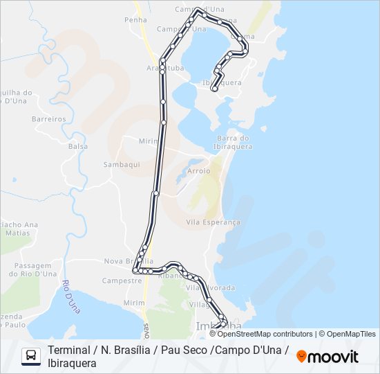 Mapa da linha 509 IBIRAQUERA / PRAIA DO ROSA de ônibus