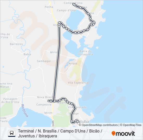 Mapa da linha 509 IBIRAQUERA / PRAIA DO ROSA de ônibus