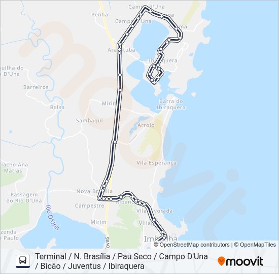 Mapa da linha 509 IBIRAQUERA / PRAIA DO ROSA de ônibus