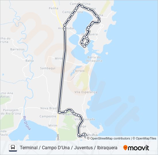 Mapa de 509 IBIRAQUERA / PRAIA DO ROSA de autobús