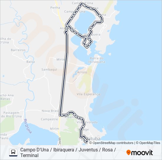 Mapa da linha 509 IBIRAQUERA / PRAIA DO ROSA de ônibus
