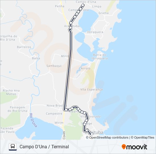 Mapa de 509 IBIRAQUERA / PRAIA DO ROSA de autobús