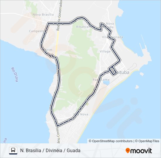 Mapa da linha 208 NOVA BRASÍLIA VIA VILA NOVA de ônibus