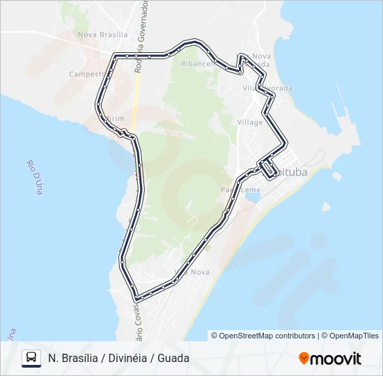 208 NOVA BRASÍLIA VIA VILA NOVA Bus Line Map