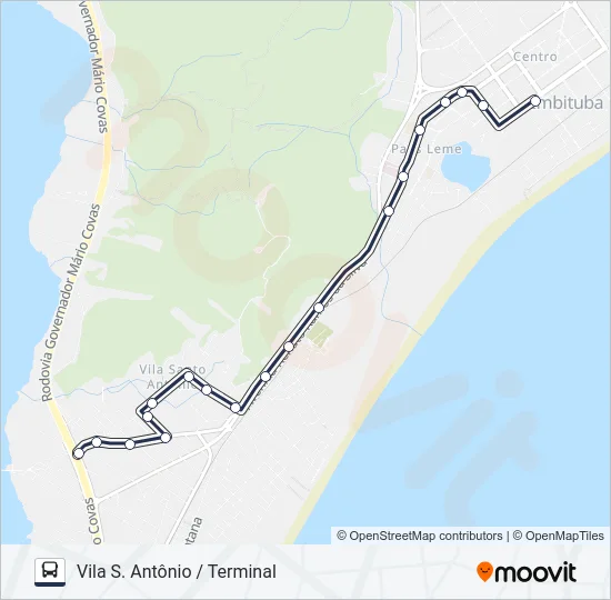 204 GUAIÚBA / CAMPO DA AVIAÇÃO / SANTO ANTÔNIO Bus Line Map