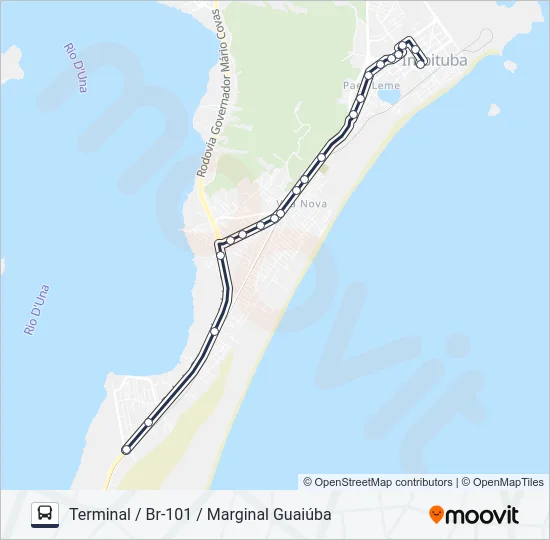 204 GUAIÚBA / CAMPO DA AVIAÇÃO / SANTO ANTÔNIO Bus Line Map