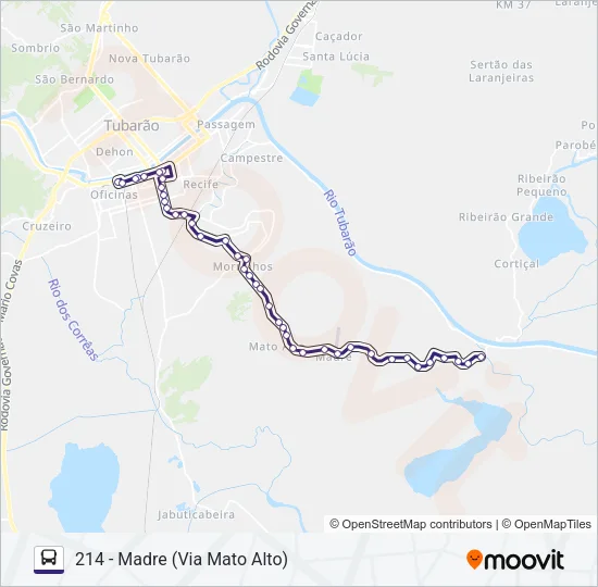 214 MADRE Bus Line Map